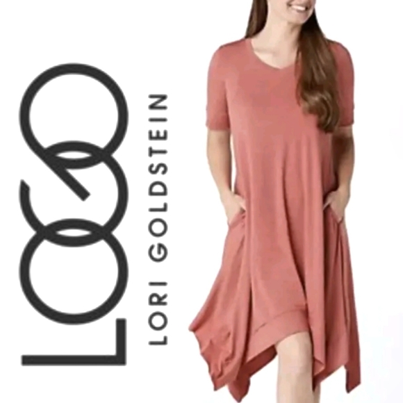 LOGO by Lori Goldstein Dresses & Skirts - LOGO Lounge T Shirt Asymmetrical Hem Maxi Dress Sz XL